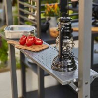 BBQ Pavillon 244cm x 127cm Gestell aus Stahl, anthrazit, Bezug aus Polyester, 180g/m² in taupe