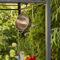 BBQ Pavillon 244cm x 127cm Gestell aus Stahl, anthrazit, Bezug aus Polyester, 180g/m² in taupe