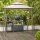 BBQ Pavillon 244cm x 127cm Gestell aus Stahl, anthrazit, Bezug aus Polyester, 180g/m² in taupe