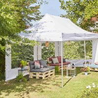 Pro Faltpavillon 300x600 cm Gestell aus Aluminium, eloxiert, Bezug aus Polyester, 300g/m² in weiß