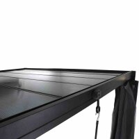 Florenz Pavillon 300cm x 300cm Gestell aus Aluminium, anthrazit, Dachlamellen aus Polycarbonat 6mm in transparent