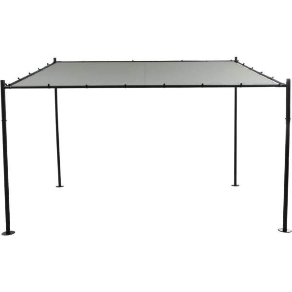 Levino Pavillon 300cm x 400cm Gestell aus Stahl, anthrazit, Bezug aus Polyester, 250g/m² in hellgrau