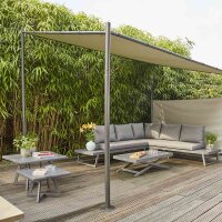 Levino Pavillon 300cm x 400cm Gestell aus Stahl, anthrazit, Bezug aus Polyester, 250g/m² in hellgrau