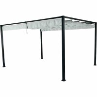 Sky Pavillon 300cm x 400cm, hellgrau Gestell aus Stahl/Aluminium, anthrazit, Bezug aus Polyester, 200g/m² in hellgrau