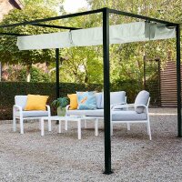 Sky Pavillon 300cm x 400cm, hellgrau Gestell aus Stahl/Aluminium, anthrazit, Bezug aus Polyester, 200g/m² in hellgrau