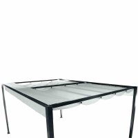 Sky Pavillon 300cm x 400cm, hellgrau Gestell aus Stahl/Aluminium, anthrazit, Bezug aus Polyester, 200g/m² in hellgrau
