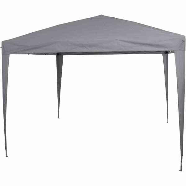 Starter Pavillon 300cm x 300cm, grau Gestell aus Stahl, grau, Bezug aus Polyester, 160g/m² in grau