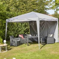 Starter Pavillon 300cm x 300cm, grau Gestell aus Stahl, grau, Bezug aus Polyester, 160g/m² in grau