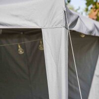 Starter Pavillon 300cm x 300cm, grau Gestell aus Stahl, grau, Bezug aus Polyester, 160g/m² in grau