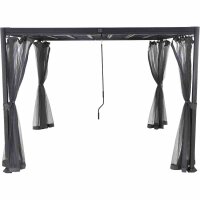 Moskitonetze zu Pavillon Florenz 3m x 3m, grau, 4er Set...
