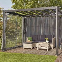 Moskitonetze zu Pavillon Florenz 3m x 3m, grau, 4er Set Bezug aus Polyester, 32 g/m² in grau