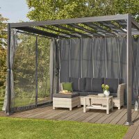 Seitenteile zu Pavillon Florenz 3m x 3m, grau, 4er Set Bezug aus Polyester, 160 g/m² in grau