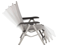 BasicPlus Padded Relaxsessel, silber / hellgrau, Alu / Textilene,