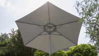 EASY ALLROUND Kurbelschirm Ø 270cm silber / hellgrau