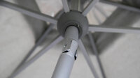 EASY ALLROUND LED Kurbelschirm Ø300cm mit PU-Beschichtung silber / hellgrau meliert