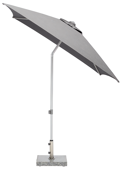 EASY PUSH Stockschirm, 200cm x 200cm, UPF 50+, mit PU-Beschichtung silber/ charcoal