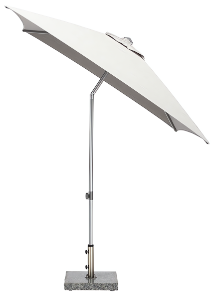 EASY PUSH Stockschirm, 200cm x 200cm, UPF 50+, mit PU-Beschichtung silber/ hellgrau meliert