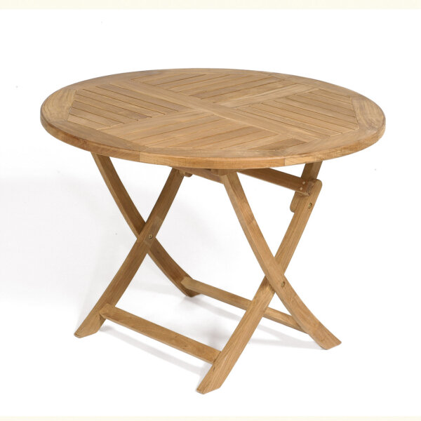 Klapptisch "York" 100cm rund Teakholz