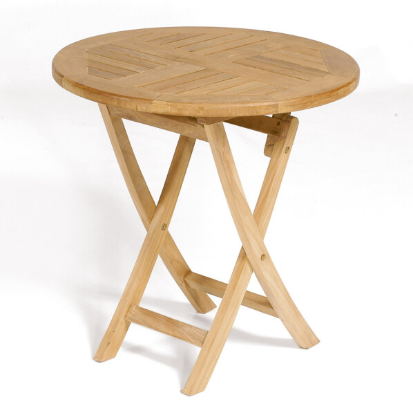 Klapptisch "York" 70cm rund Teakholz