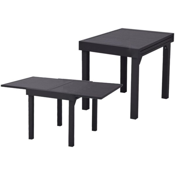 Ausziehtisch ELENA 65cm/130cm x 65cm, Aluminium, Anthrazit