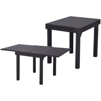 Ausziehtisch ELENA 65cm/130cm x 65cm, Aluminium, Anthrazit