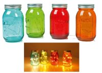 Lichterkette im Glas  15 LED warmweiß, 4-fach sortiert