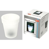 Solar-Blumentopf, 4 weiße LEDs mit Ein- / Ausschalter, im Bildkarton
