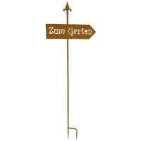 Gartenschild "Zum Garten" Metall, Rost-Optik