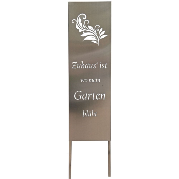 Gartenschild FARN aus Edelstahl