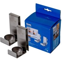 Teelichthalter 2er Set Edelstahl, mit Saugnäpfen