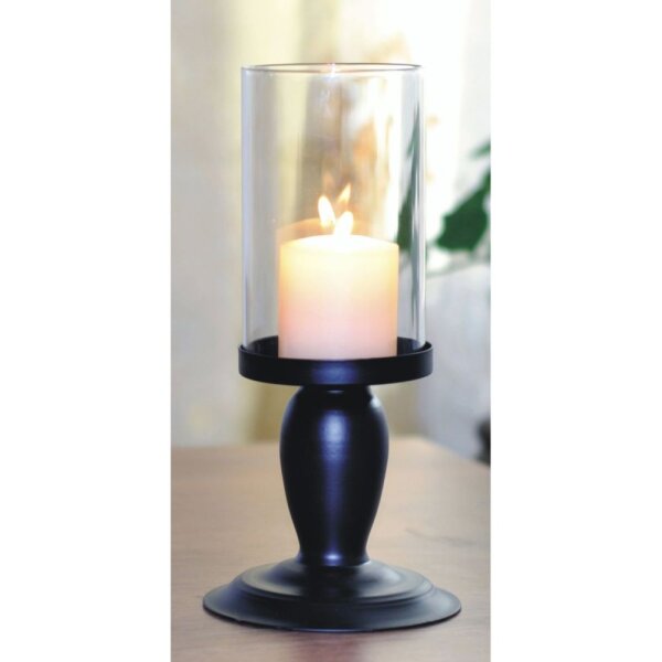 Kerzenhalter, Windlicht, Metall mit Glas