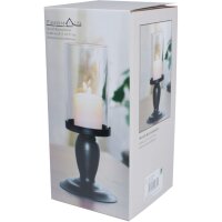 Kerzenhalter, Windlicht, Metall mit Glas